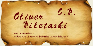 Oliver Miletaški vizit kartica